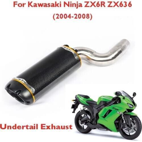 Motorcycle Exhaust Tip Silencer Muffler Exhaust System Mid Connect Tube for Kawasaki ZX6R ZX636 2004 2005 2006 2007 2008