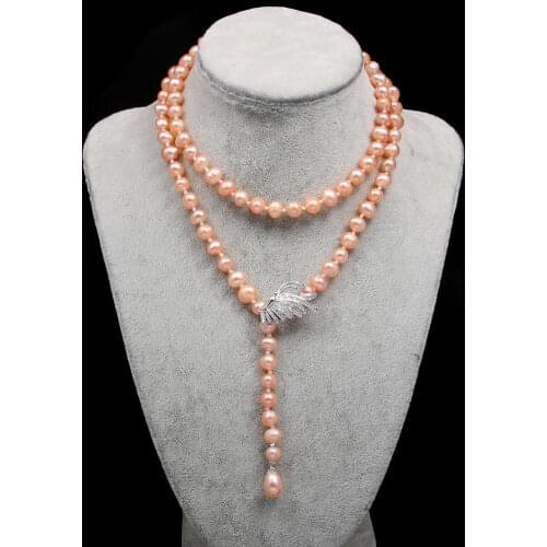 Natural Freshwater Potato-shaped Pearl 8-9 Mm Necklace For Elegant Women Wedding Dress Gift