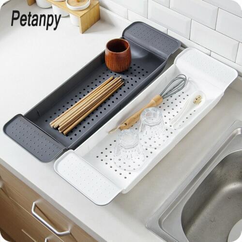 New Bathtub Storage Rack Bath Tray Shelf Shower Tub Bathroom Tools Makeup Towel Organizer Plastic Kitchen Sink Drain Holder