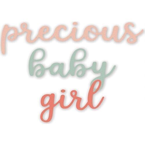 New Treasured Baby Girl Words 2020 Metal Cutting Dies for DIY Scrapbooking and Card Making Decorative Embossing Mold No Stamps