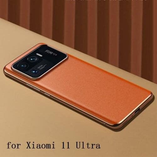 Original Genuine Leather Case Cover for Xiaomi 11 Ultra Luxury Back Phone Bag for Xiaomi 11ultra Screen Protector Xiaomi11 Ultra