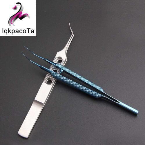 11cm stainless steel flat handle micro-capsule scorpion tweezers titanium alloy round handle tweezers ophthalmic instruments