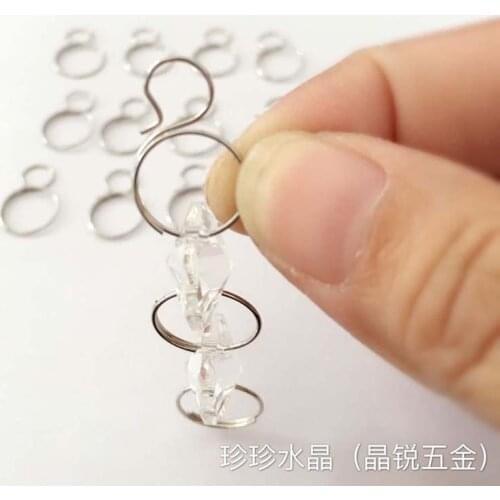 DIA 12mm stainless steel pendants Metal Hooks, crystal beads Hooks for chandeliers, curtain metal connectors beads fitting