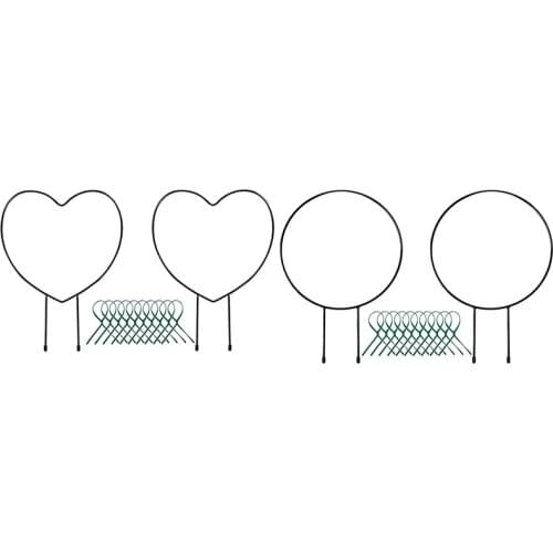 Black Metal Plant Trellis for Rock Climbing Plants Iron Ring Trellis Plant and Rattan Pole Support Line