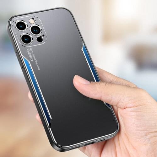 Luxury Matte Aluminum Metal Back Case For iPhone 12 11 Pro Max Mini iPhone 7 8 SE 2020 X XS XR Shockproof Hard Phone Cover Coque