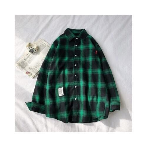 2020 New Spring Long Sleeve Red Black Plaid Shirt Men Slim Fit Cotton Casual Shirts Men Clothing Fashion Brand M-3XL