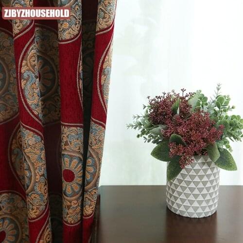 Chenille Jacquard Curtains for Living Room New Chinese High Grade Curtain Fabric Limit Shading Fabric Windows Door Curtains