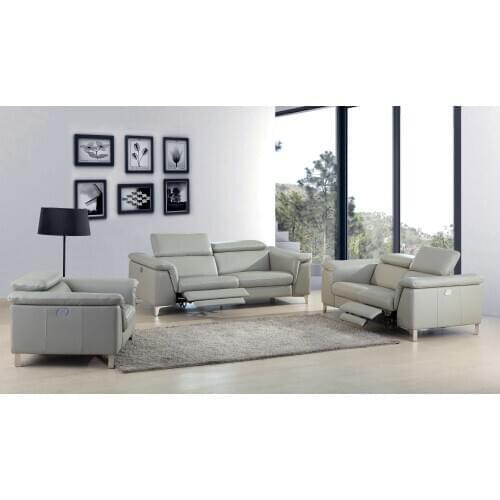 Modern leather sofa with electric recliner home theatre sofa real leather living room furniture