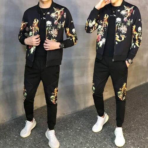 Tracksuit Male Tracksuit Asian Size Moda Hombre 2020 New Mens Set Autumn Man Sport 2 Piece Sets Sport Suit Jacket + Pants 5xl