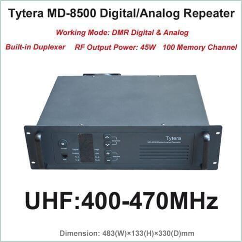 Tytera TYT MD-8500 UHF 400-470MHz DMR Digital & Analog Professional Walkie Talkie Repeater with Duplexer(RF Output Power 45W)