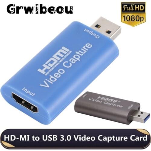 USB 3.0 Video Capture Card 4K HDMI-compatible Video Grabber Live Streaming Box Recording for PS4 XBOX Phone Game DVD HD Camera