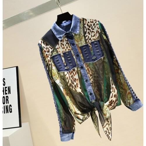 YSBFALNZ Leopard Blouses