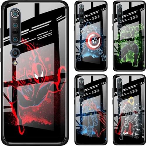Marvel Art Superhero Tempered Glass Cover For Xiaomi Mi 11 Ultra 11i 10T Note 10 CC9 CC9E 9T Lite Pro Phone Case Coque