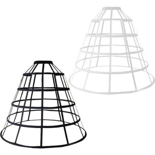 Womens Hollow Out Caged 5-Hoop Bustle Victorian Petticoat Skirt Wedding Bridal Dress Cosplay Pannier Crinoline Underskirt