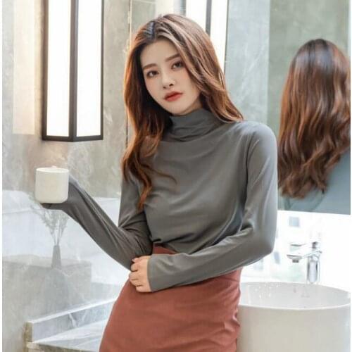 Womens bottoming shirt autumn and winter new style high tide Long sleeve Slim t-shirt