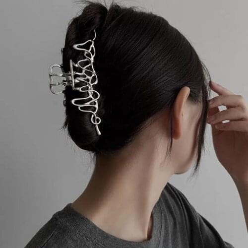 Woman Novelty Irregular Hairpins Punk Style Metal Silver Hair Claws Barrettes Women Hair Accessories Hair Clips Hairgrip