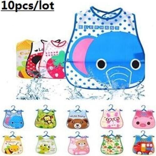 Cartoon Baby Bibs Eva Waterproof Newborn Bandanas Feeding Baby Burp Cloths Girls Boys Saliva Towel Print Apron EVA Bandana
