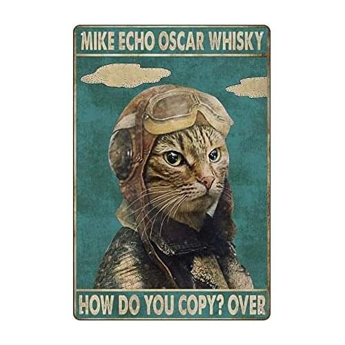 Cat Tin Sign Sign Vintage Look tin Sign Bar Cafe Sign Metal Art Decor Iron Painting