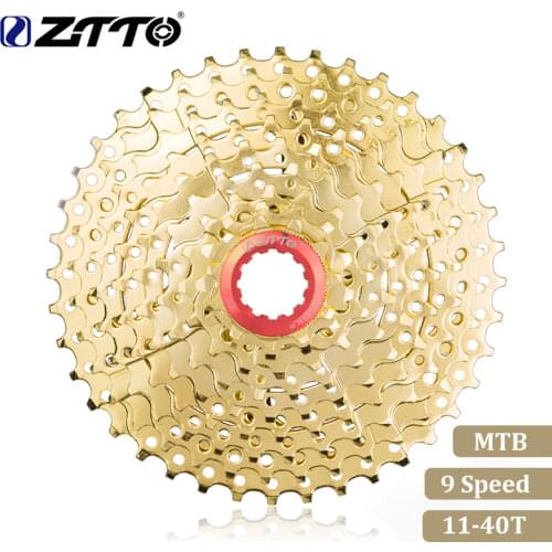 ZTTO Mountain Bike MTB 9 Speed Cassette 9 Velocidade 9S 40T Golden Bicycle Parts Wide Ratio Gold Freewheel for M430 M4000 533g