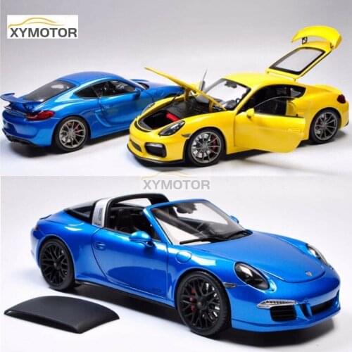 1/18 Schuco For Porsche CAYMAN GT4 Diecast Model Toys Cars Kids Gifts Collection Ornament Blue/Yellow Metal,Plastic,Rubber