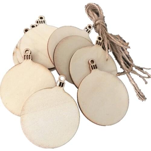 10pcs Unfinished Wood Tag Wooden Gift Tags with Jute Ropes Natural Rustic Wood Craft Labels for Home DIY Supplies Wedding Decor