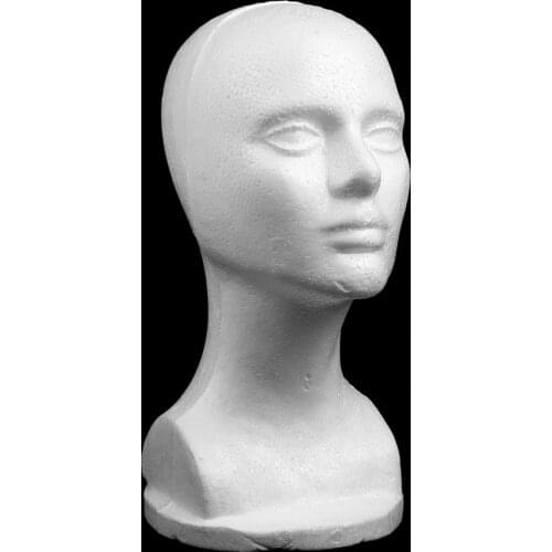 12'' Styrofoam Foam Mannequin Manikin Display Head Wig Hat Stand White Foams