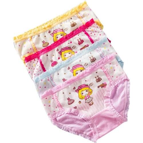 12pcs Girls Cartoon Briefs Children Cotton Underwear Minnie Mouse Printing Panties Kids Brief Panties Underpants Size 2T-10T