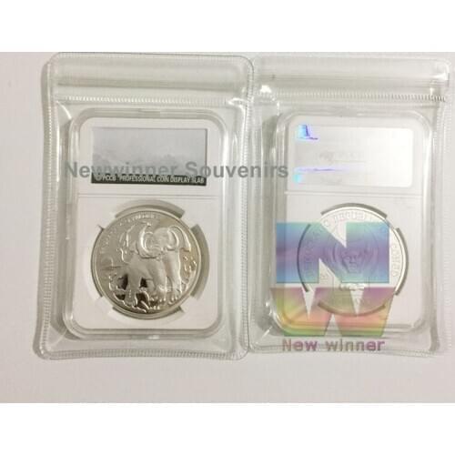 2007 Silver Plated African Endangered Wildlife Elephant Commemorative Challenge Coins Collectibles with PCCB case