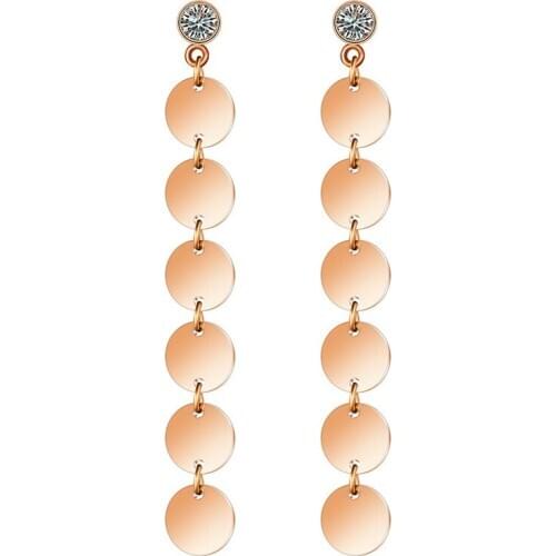 2021 Fashion jewelry Titanium steel temperament circle earrings Crystal from Swarovskis Simple hipster inlaid zircon Fit Women