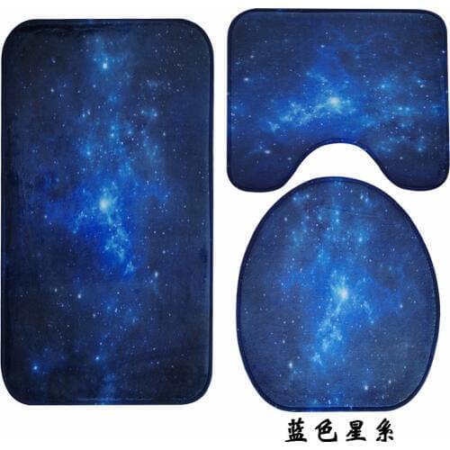 3D Galaxy Space Lid Toilet Seat Cover wc Pedestal Rug Bathroom Mat Carpet for Household Car Seat restroom New Year Gifts 3PCS