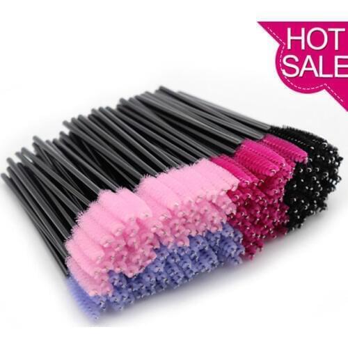 50pcs/pack Disposable Eyelash Brush Mascara Wands Applicator Eyelash Comb Makeup Brushes Individual Lash Removing Swab Micro