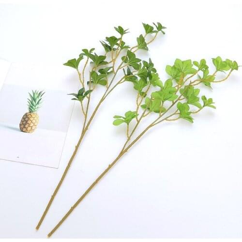 60CM Artificial Foliage Natural Green Bell Leaf Plants Real Touch Silk Artificial Leaf For Decoration Wedding Home