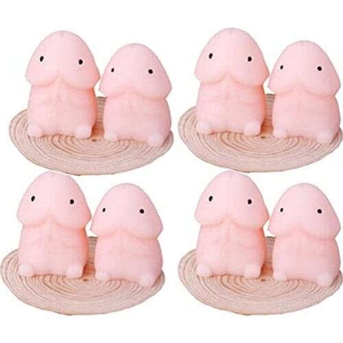 8 pcs Funny Mini Ding Ding Novelty Squishy Toy Anti Stress Ball Squeeze Mochi Rising Toy Stress Relief Toys Funny Gift