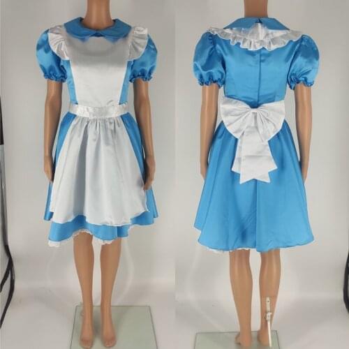 Anime Alice Wonder Area Cosplay Costume Adult Women Maid Apron Dress Fancy Halloween Role-playing Princess Dress