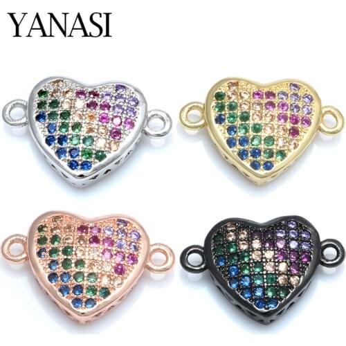 Shiny Heart Charms Connector Accessories for Jewelry Bracelet Making DIY Bracelets Jewelry Supplies For Women Necklace Earring