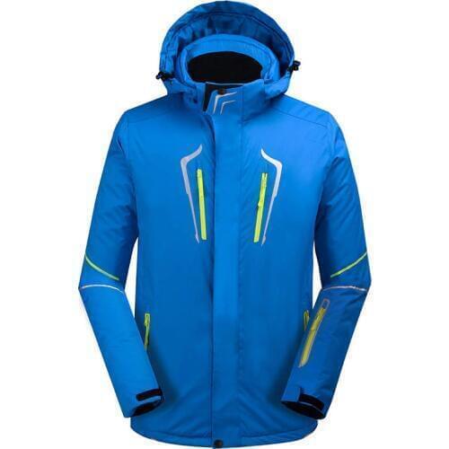Black/blue/green fluorescent Mens outdoor ski wear waterproof and windproof 10000 Ski jacket winter warm solid color ski suit