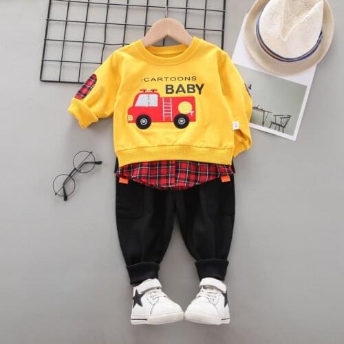Autumn Winter Baby Children Clothes Kids Boy Girls Cartoon Long Sleeve T-shirt Pants 2Pcs/sets Toddler Fashion Cotton Suit Sets