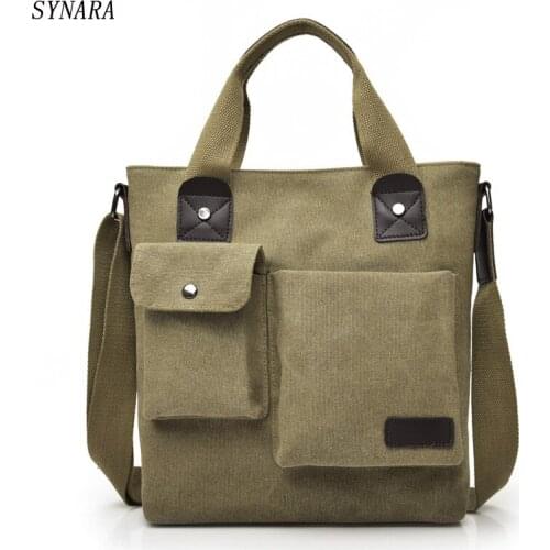 Canvas Men Bag Briefcase Fashion Man Business Handbag Mens Messenger Bags Brand Male Shoulder bag Three color