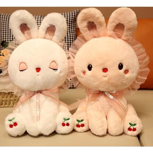 30-50cm Cute Stuffed Rabbit Plush Toy Soft Toys Lace Bunny Kid Pillow Doll Birthday Gifts For Children Baby Accompany Sleep Toy