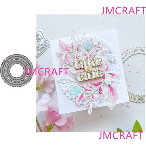 JMCRAFT 2021 Circular Wavy Line Background #4 Metal Cutting Dies DIY Scrapbook Handmade Paper Craft Metal Steel Template Dies