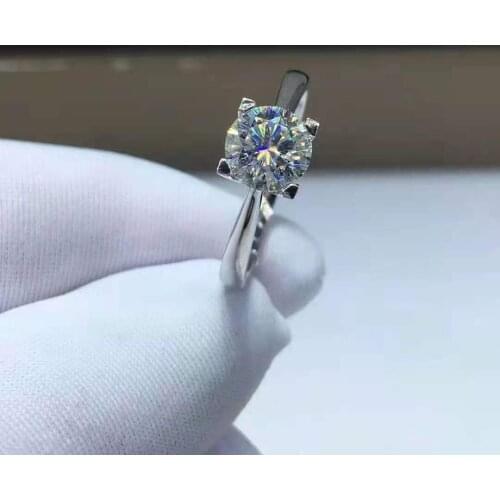 Passed Diamond Test Perfect Moissanite Super White D Color 925 Silver Gold-plated Personalized Letters VVS1 Diamond Ring Gift