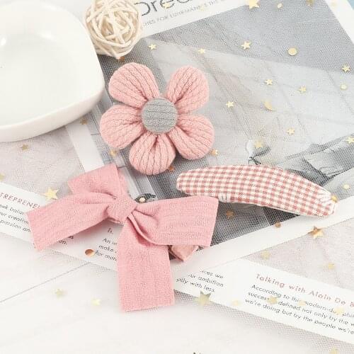 Korean Fashion Hair Clips Bowknot Hairpins Embroidery Cherry Barrettes Girl Sweet Headdress Accessories Gifts For Women Children