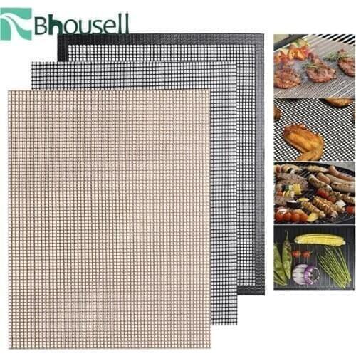 3Pcs/5 Pcs High Temperature BBQ Baking Pan Mat PTFE Reusable Non-stick Barbecue Grilling Mats for Outdoor Barbecue Accessories