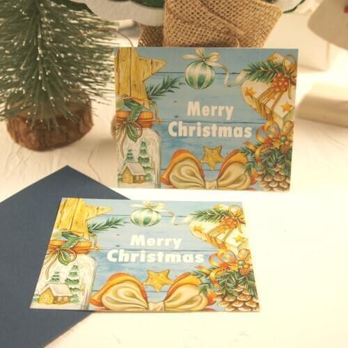 Multi-use 50pcs Mini Merry Christmas baubles bow design Card Scrapbooking party invitation cards new year greeting card