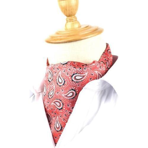 Fashion Floral Paisley Mens Cravat Ties British Style Gentleman Polyester Silk Neck Tie Wedding Party Cravats Ascot For Men