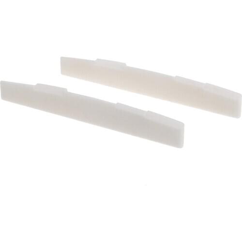 Musiclily Pro 73.15mm Universal Compensated Bone Saddle for 6-String Acoustic Guitar, Ivory (Set of 2)