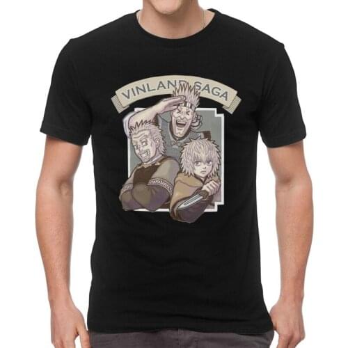 Vinland Saga T Shirts Men Short Sleeve 100% Cotton T-shirts Askeladd Anime Manga Thorfinn Otaku Tee Harajuku Tshirt Gift