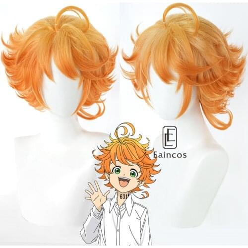 Anime Yakusoku no Neverland The Promised Neverland Emma Cosplay Wig Orange Heat Resistant Synthetic Hair Wigs