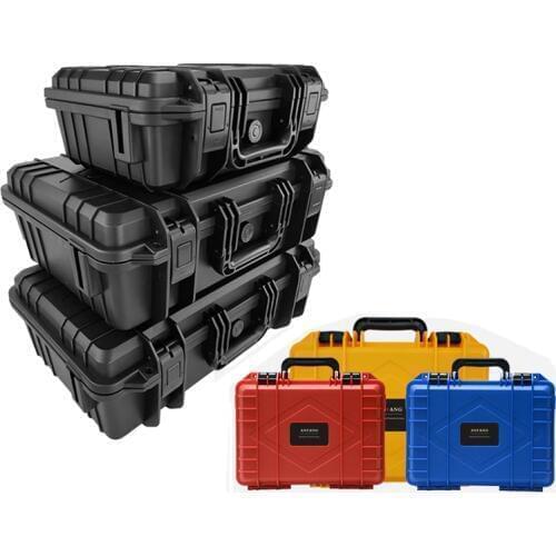 ABS Plastic Sealed Tool Box Safety Equipment Toolbox Impact Resistant Tool Case Shockproof Suitcase with Foam Black Color