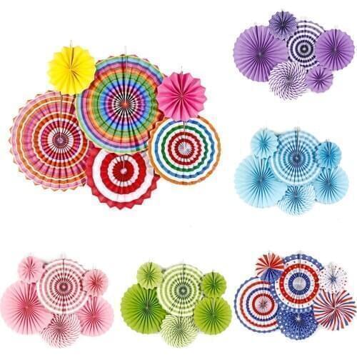 DIY Round Wheel Tissue Paper Fans Set Crafts For Kids Birthday Wedding Party Baby Shower Hanging Festival Decoration Suppliers